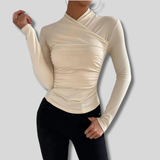 Zara - Elegant Ruched Wrap Tight Long Sleeve for Women