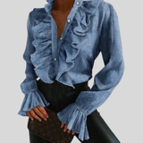 Zelie - Ruffled blouse with long sleeves