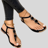 Women's Comfortable Sandals – Premium Leather,  Black, Gold, and White, Flat Sole, Soft Straps – Ideal for Beach Walks and City Strolls