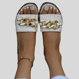 Edith - Mules with crocodile pattern