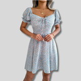 Louisa - Dress with square neckline and lacing