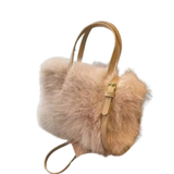 Faux fur handbag tote bag