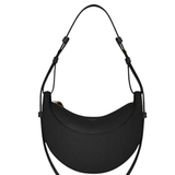 Stylish Crescent Leather Shoulder Bag with Adjustable Strap