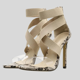 Jeslin - Elegant heels with crossover strap