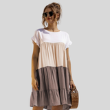 Barbara - Loose Dress With Colour Block Pattern