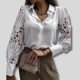 Zita - Blouse with lace and mesh design