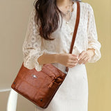 Elegant Fashion Leather Crossbody Saddle Bag