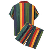 Wilbur - Striped short sleeve shirt and shorts set