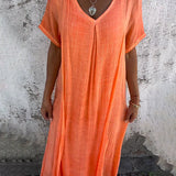 Kayla - Long cotton dress loose