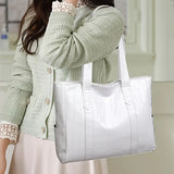 Chic Crocodile-Embossed Tote Bag For Women