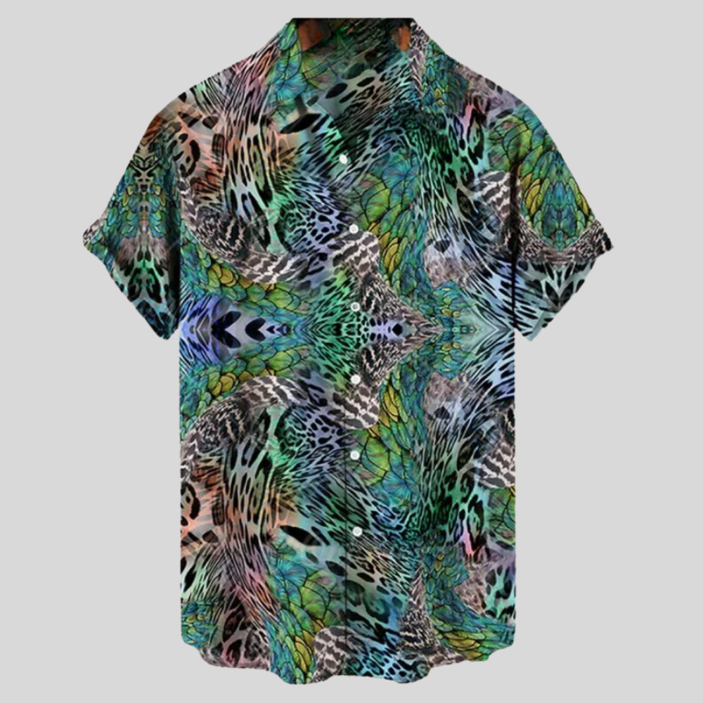 Damian - Comfortable printed men's short-sleeved shirt