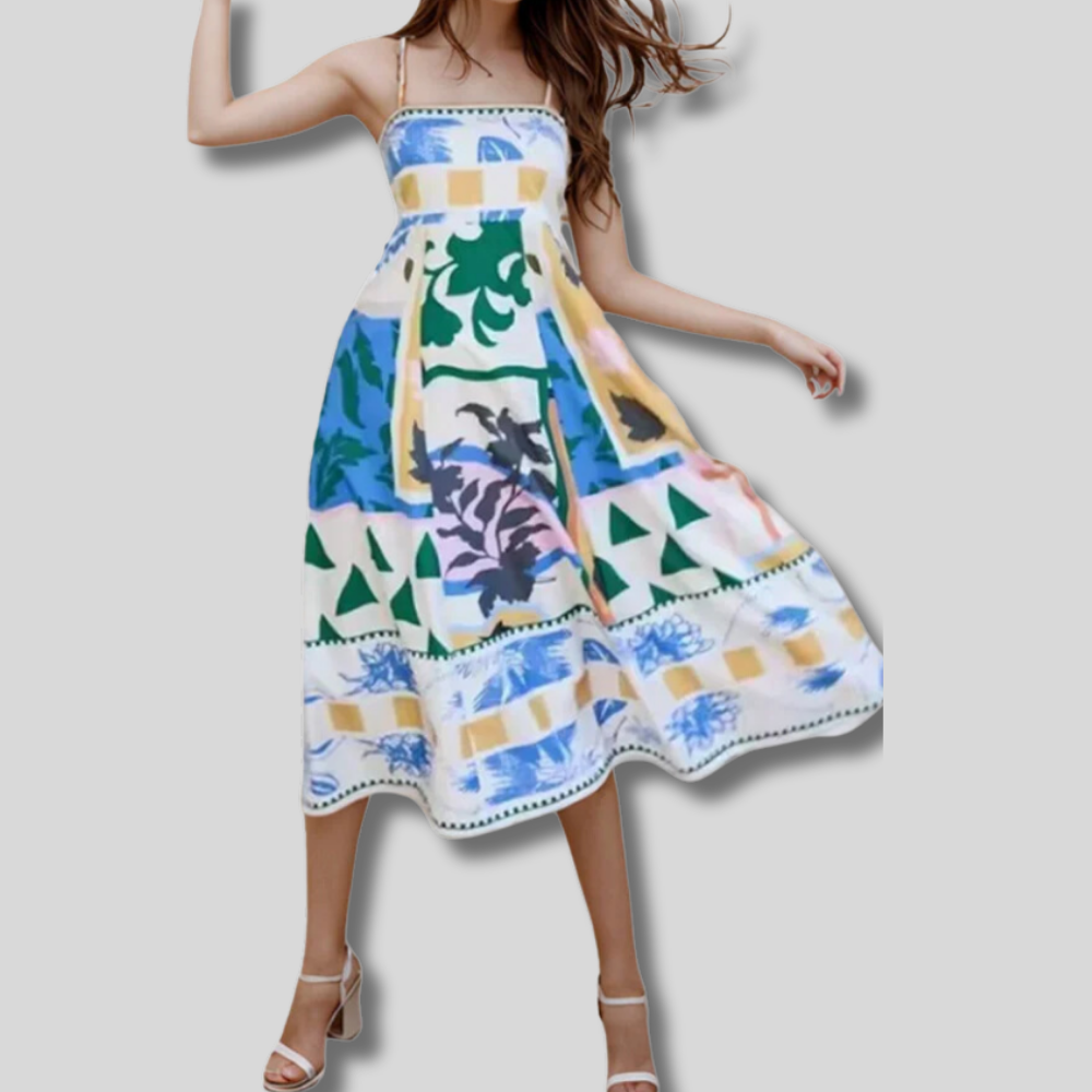 Thessa - Elegant women's print dress