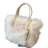 Faux fur handbag tote bag