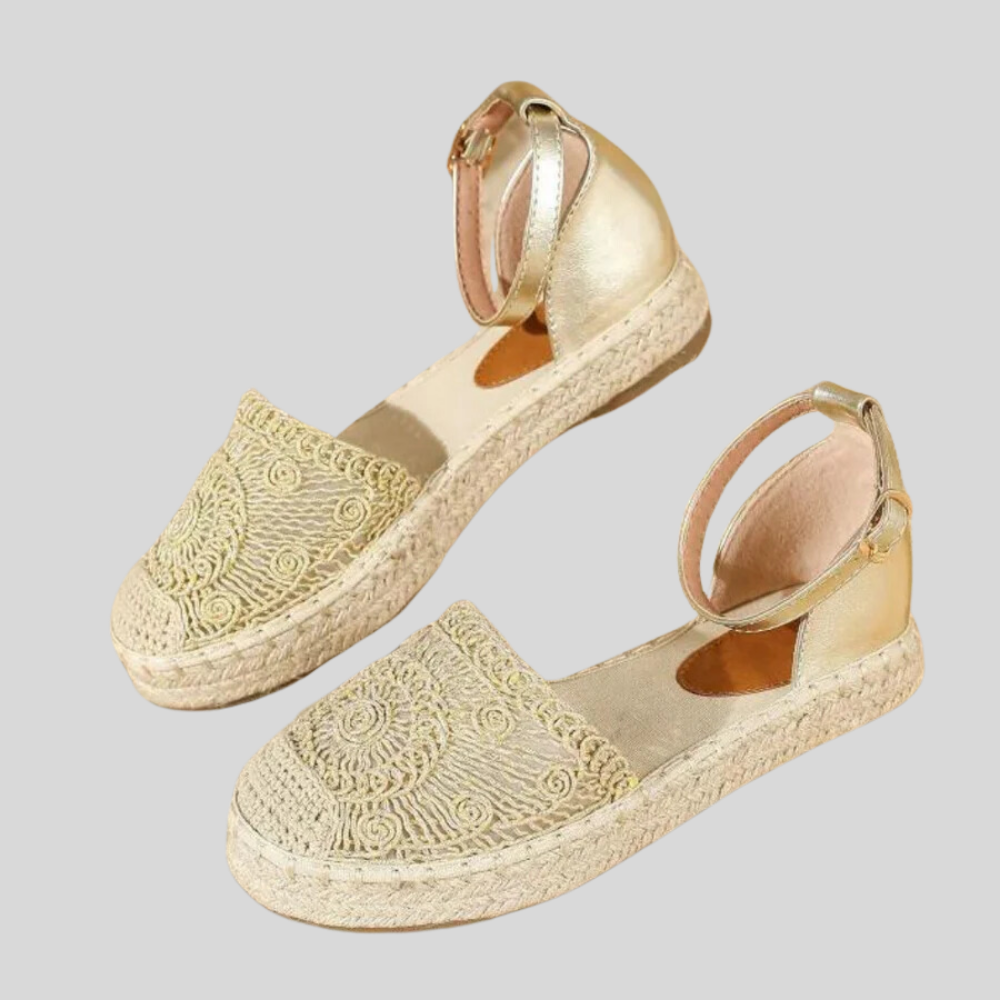 Women's Elegant Summer Sandals – Lightweight, Breathable, Cushioned Footbed - Versatile jute sole, ideal for beach days and city outings