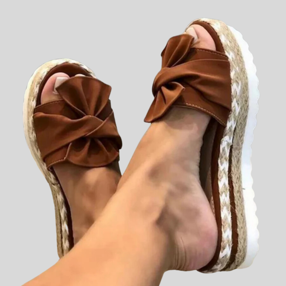 Women's Elegant Bow Sandals – Ergonomic Support, Cushioned Footbed, Versatile Design – Ideal for Outdoor Activities and Casual Wear, Available in Multiple Colors