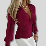 Martina - Long Sleeve Shirt V Neck