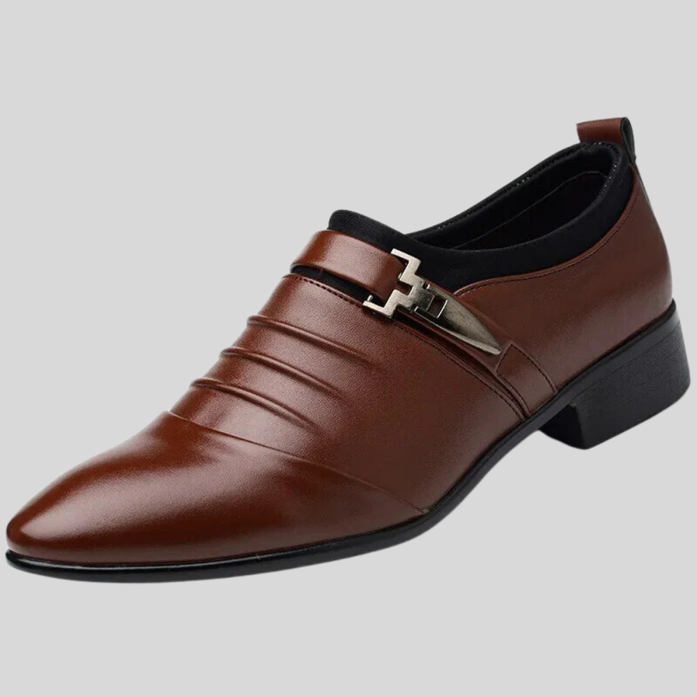 Zian - Buckle Design Leather Shoes for Men