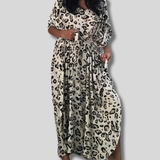 Caroline - Women's leopard print maxi dress