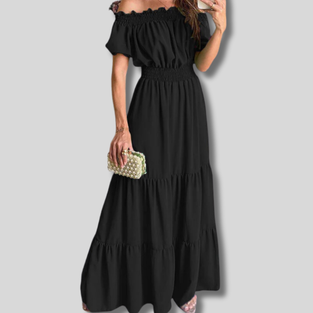 Talia - Elegant off shoulder maxi dress for women