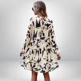 Eeva - Floral Print Long-Sleeved Dress with Tiered Design