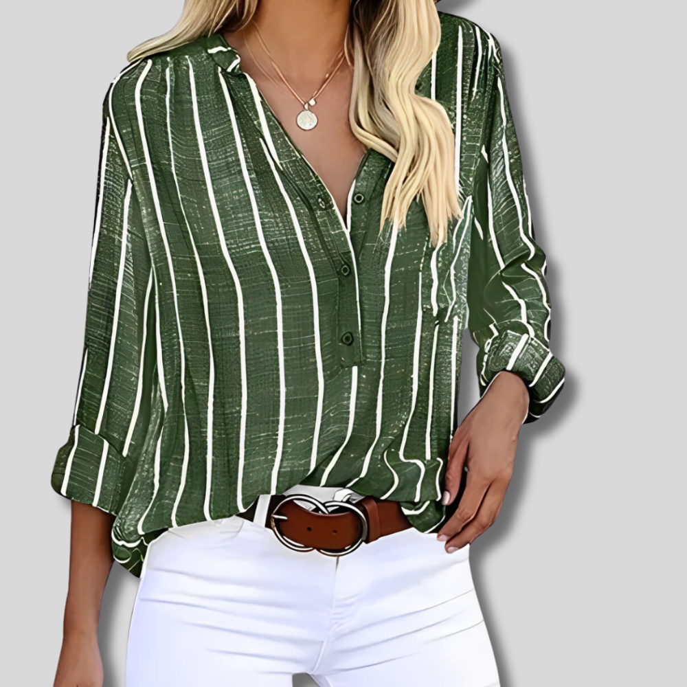 Zalika - Loose long-sleeved striped shirt