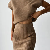 Jackie - Sleeveless Skirt and knitted Top