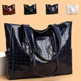 Chic Crocodile-Embossed Tote Bag For Women