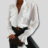 Zelie - Ruffled blouse with long sleeves