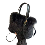 Faux fur handbag tote bag