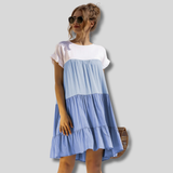 Barbara - Loose Dress With Colour Block Pattern