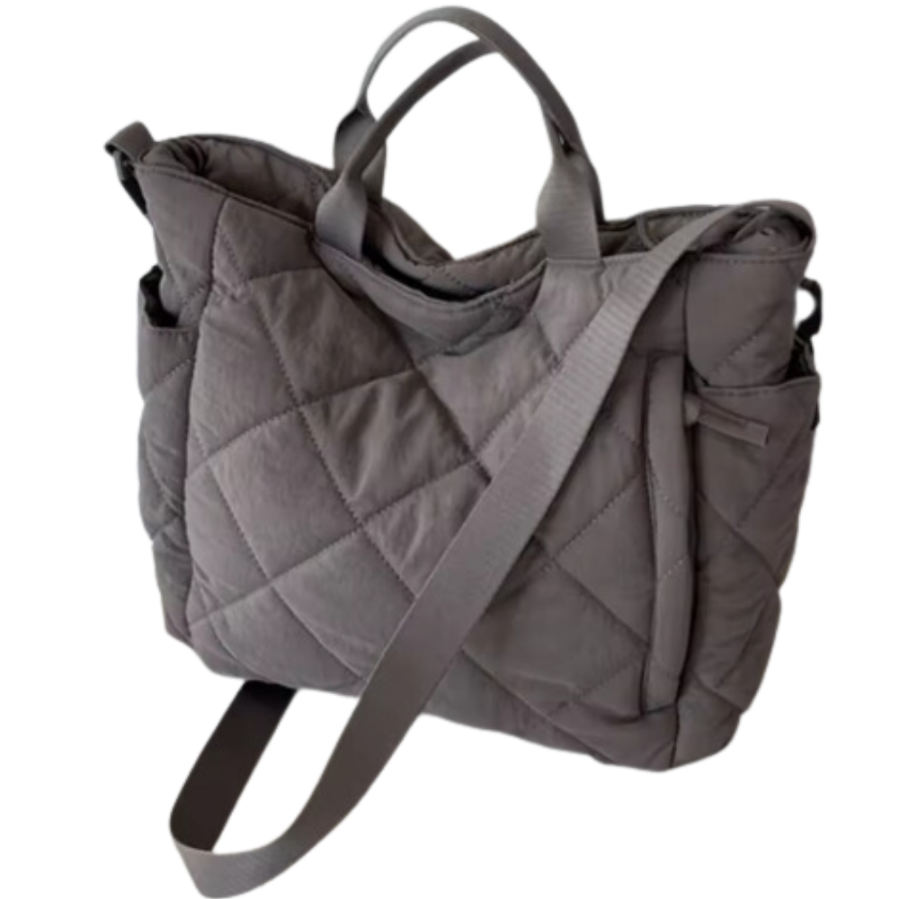 Quilted handbag tote bag zipper puffer