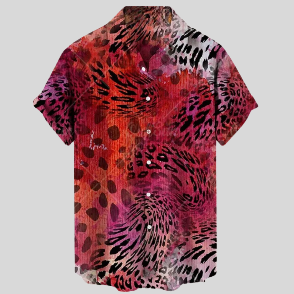 Damian - Comfortable printed men's short-sleeved shirt