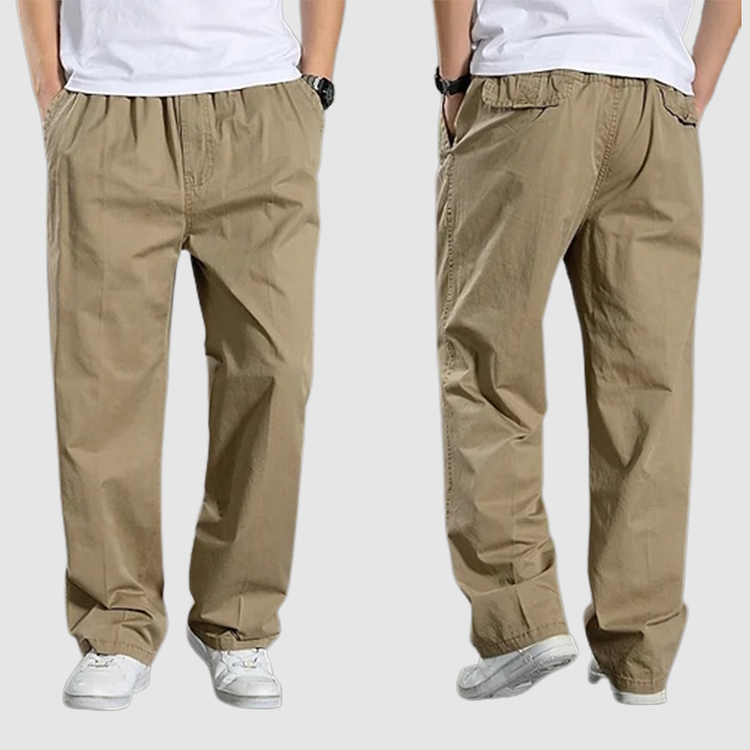 Bill - Elastic Waist Straight Men's Cargo Trousers