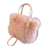 Faux fur handbag tote bag