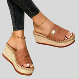 Annag - Casual wedge heel sandals with espadrille sole