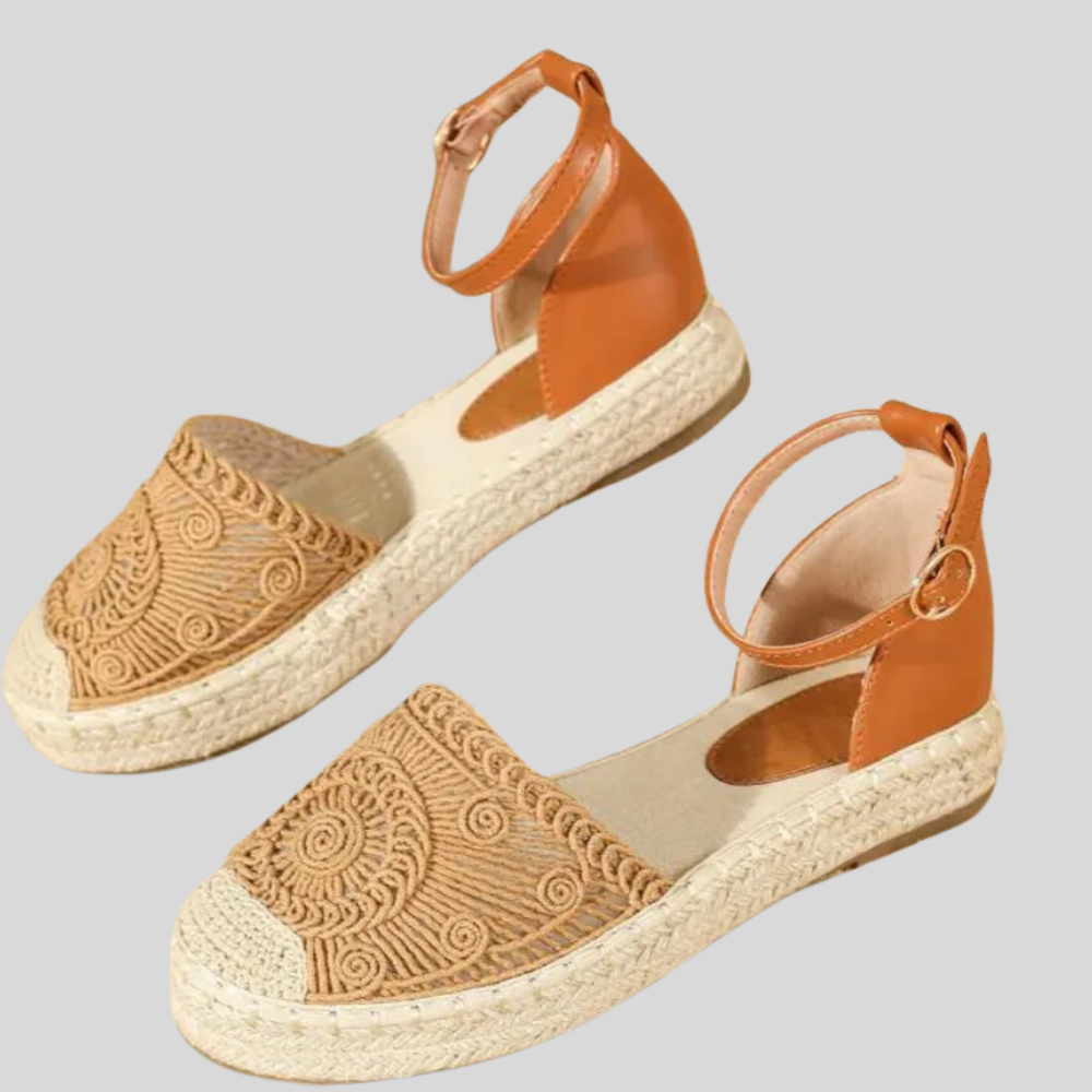 Women's Elegant Summer Sandals – Lightweight, Breathable, Cushioned Footbed - Versatile jute sole, ideal for beach days and city outings