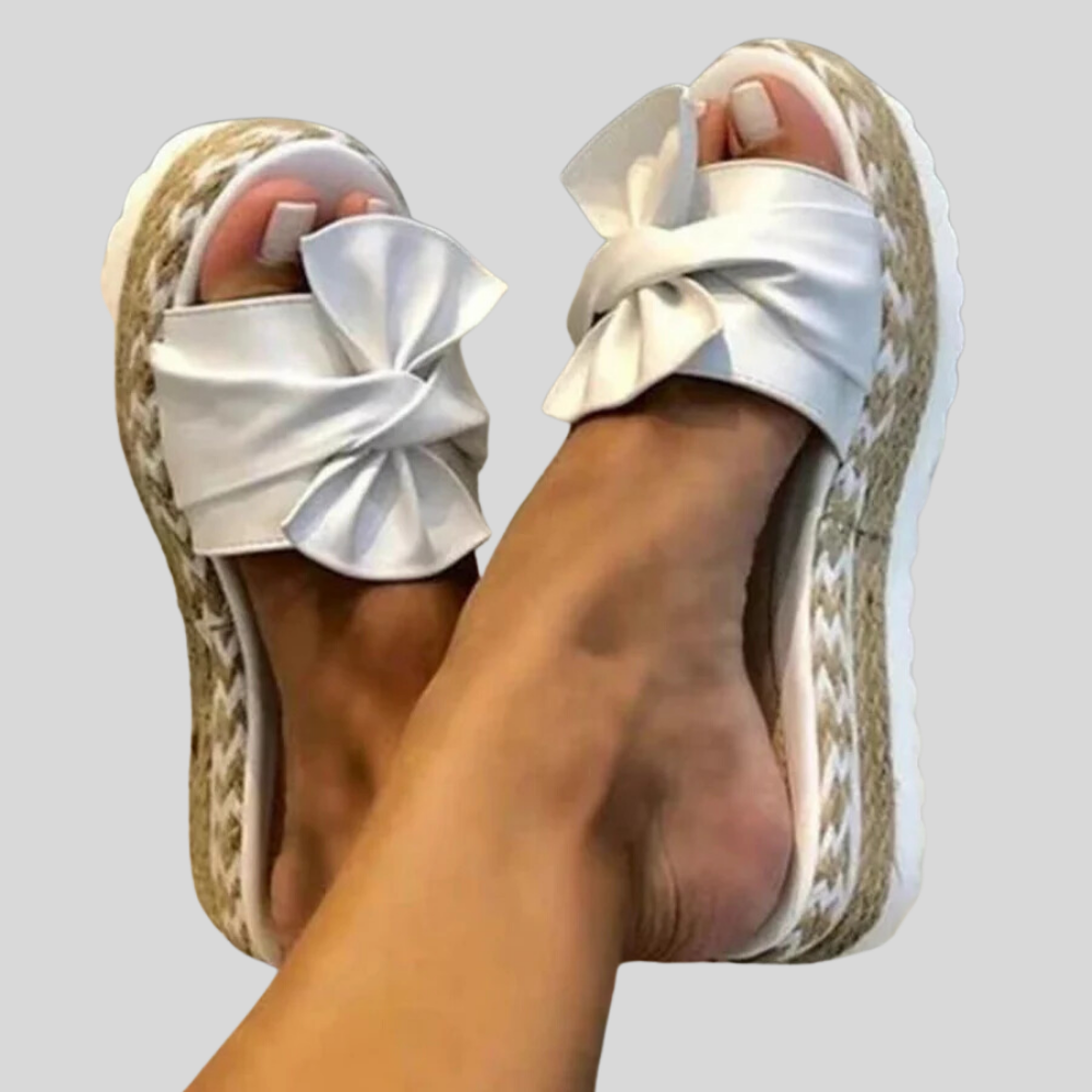 Women's Elegant Bow Sandals – Ergonomic Support, Cushioned Footbed, Versatile Design – Ideal for Outdoor Activities and Casual Wear, Available in Multiple Colors