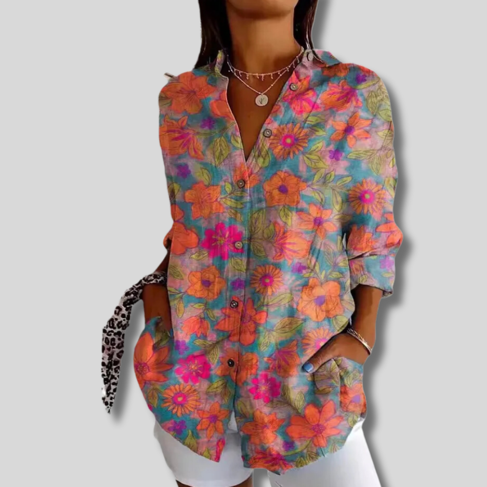 Katrien - Fashionable printed blouse