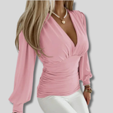 Martina - Long Sleeve Shirt V Neck