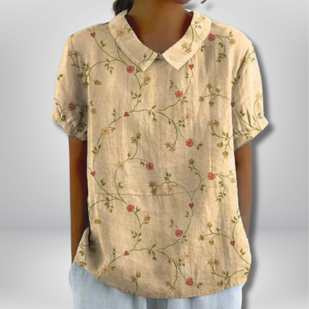 Jordyn - Floral Blouse with Short Sleeves