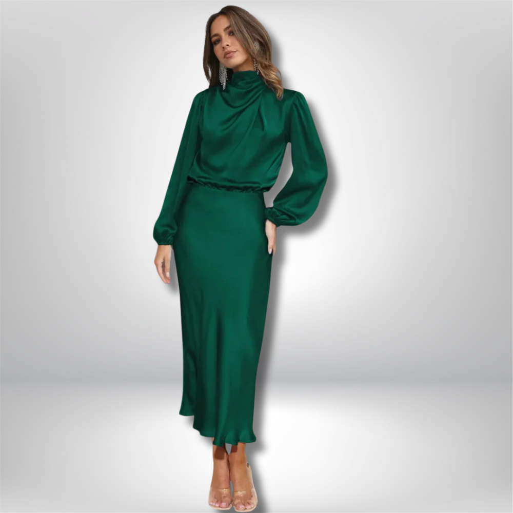 Ellie - Elegant Dress with Satin Sleeves