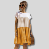 Barbara - Loose Dress With Colour Block Pattern