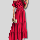 Talia - Elegant off shoulder maxi dress for women