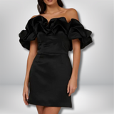 Inaya - Satin mini off-the-shoulder dress