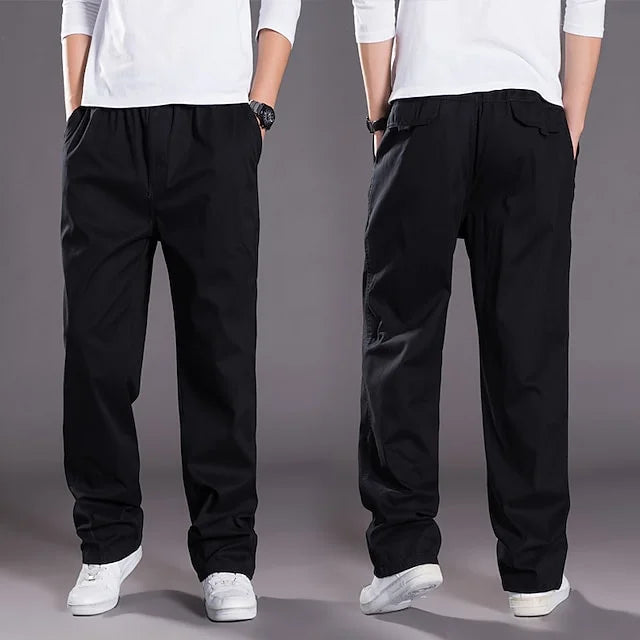 Bill - Elastic Waist Straight Men's Cargo Trousers