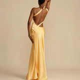 Golden Hour – Backless Tie Maxi Dress