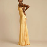 Golden Hour – Backless Tie Maxi Dress