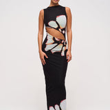 Bloom Twist – Cutout Maxi Dress