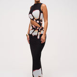 Bloom Twist – Cutout Maxi Dress