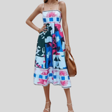 Thessa - Elegant women's print dress